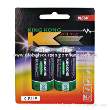 2# Heavy-duty Carbonic Batteries with 1.5V/R14 Cell, 2,200mAh Nominal Capacity